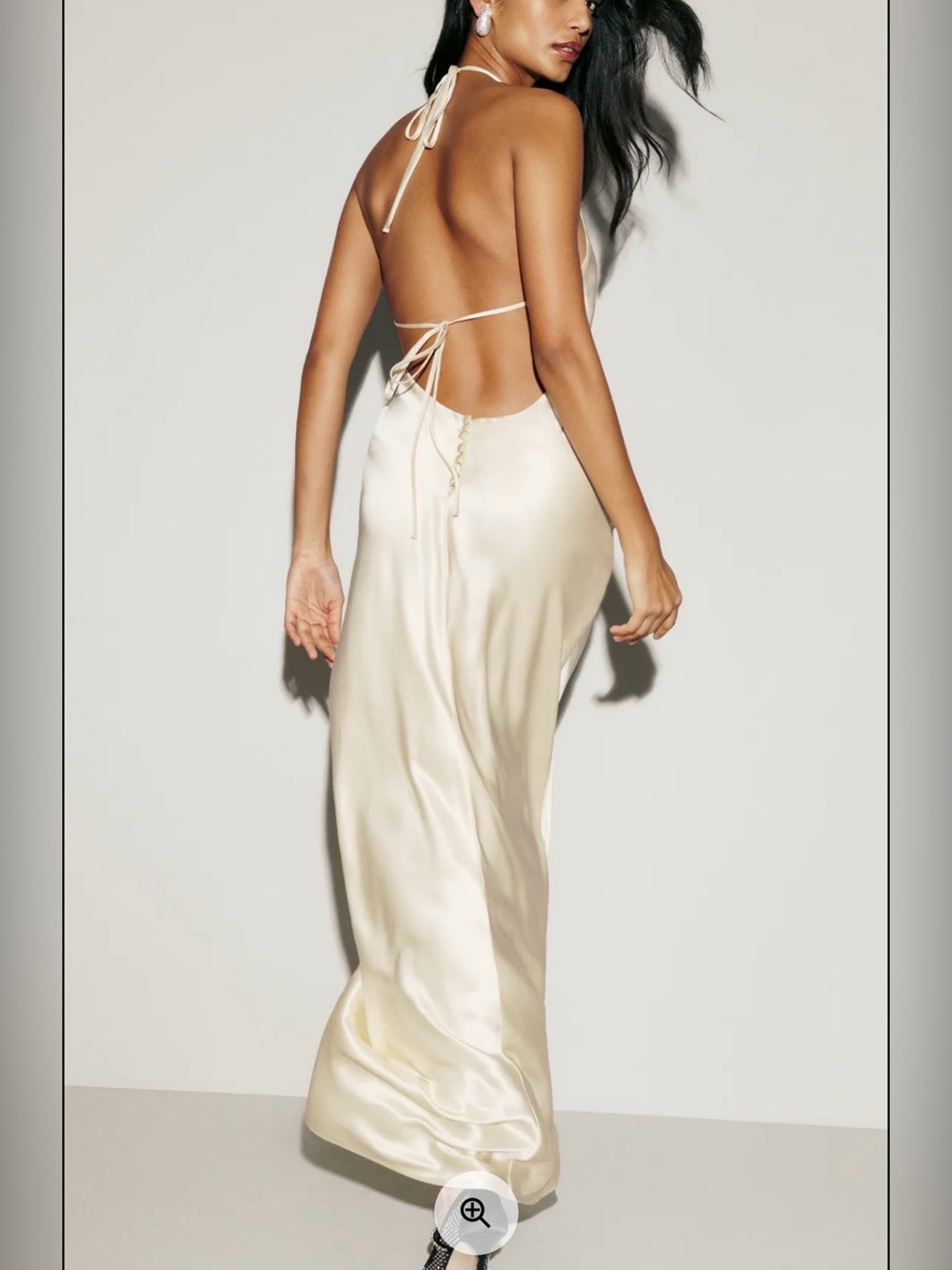 Reformation Jeany Silk Dress in Champagne - Picture 6 of 6
